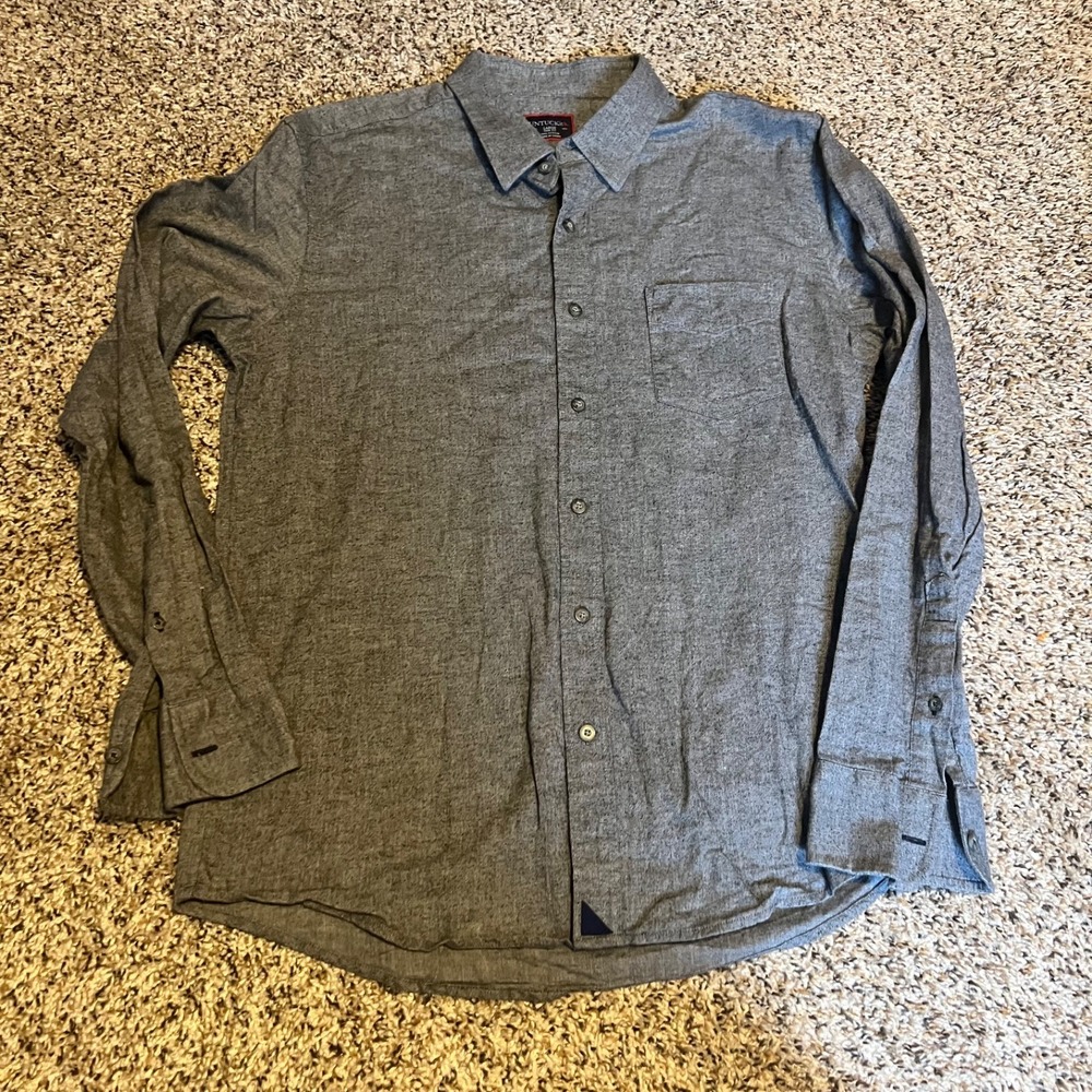 UNTUCKit Gray Button Down Shirt Slim Fit Long Sleeve Casual Mens Large